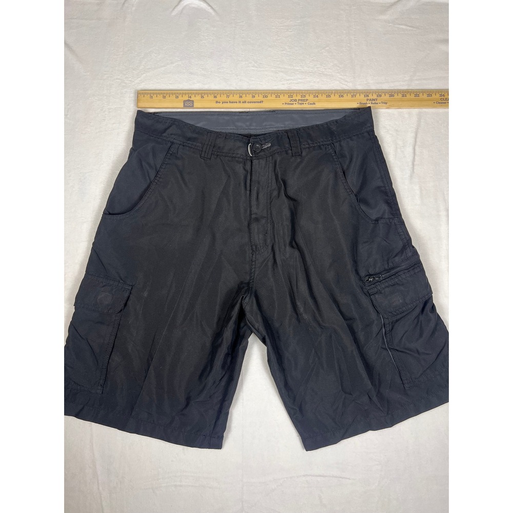 Burnside Mens 36 Solid Black Cargo Shorts Outdoor Hiking Gorpcore Fishing Casual